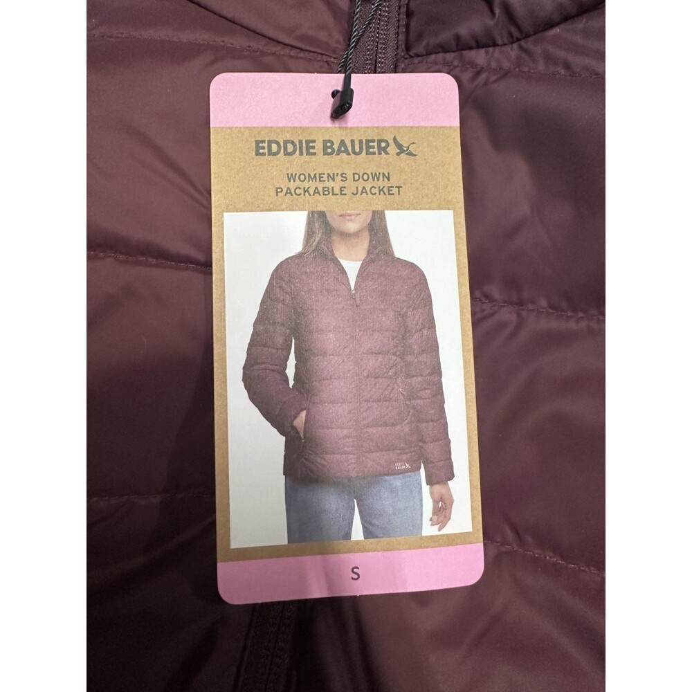 Eddie Bauer Women's 650 Down Packable Quilted Jacket Red / Maroon  NWT Sz Small